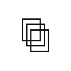picture of three black outline squares overlapping each other