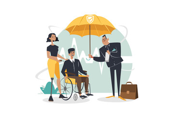 Insurance service Illustration concept. Flat illustration isolated on white background.