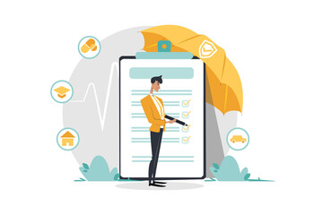 Insurance service Illustration concept. Flat illustration isolated on white background.