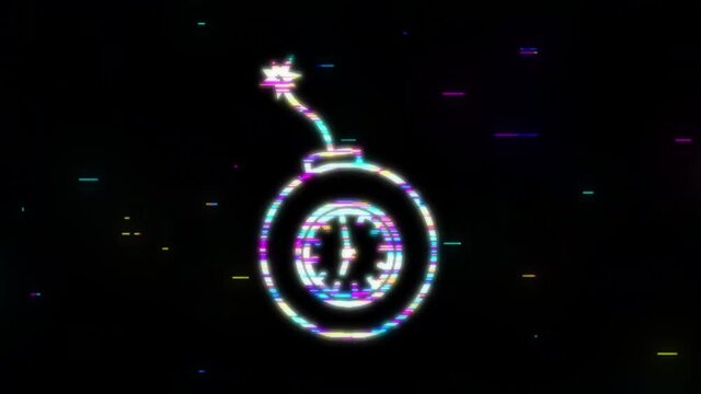 Red dynamite pack with electric time bomb, TNT. Motion graphics.