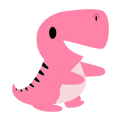 Pink Dinosaur cartoon vector on isolate background.