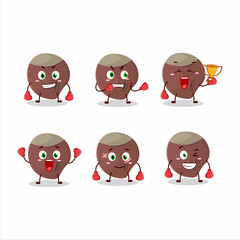 A sporty acorn boxing athlete cartoon mascot design