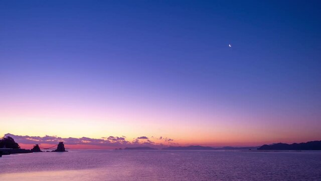 豊後二見ヶ浦の朝日（大分県佐伯市）タイムラプス