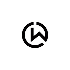 c w cw initial logo design vector template