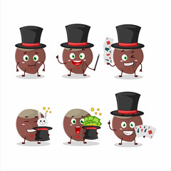 A acorn Magician cartoon character perform on a stage