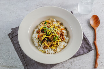 Korean style pork over rice, 'Jeyuk Deopbap'