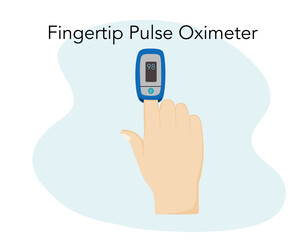 Picture of Finger Pluse Oximeter can use for suggest people how to use and for background.vector illustration 