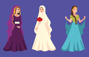 group arabic brides