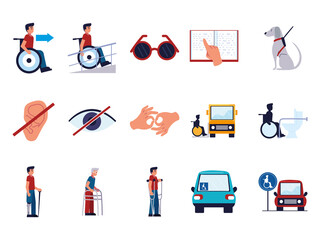 disability icons set