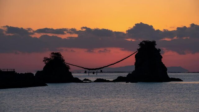 豊後二見ヶ浦の朝日（大分県佐伯市）タイムラプス