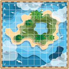 Map for a board game. Vector illustration.