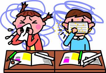 花粉症で困っている児童