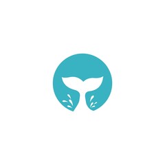 tail whale logo vector icon illustration template