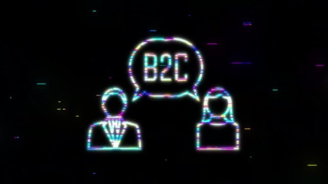 B2C icon, business to client. Motion graphics.