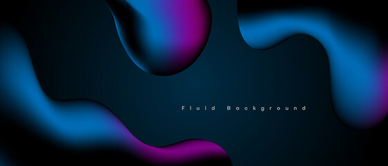 gradient abstract liquid banner background with pink and blue color on black background