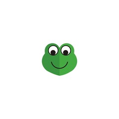 frog head smile vector logo or mascot frog illustration cartoon template