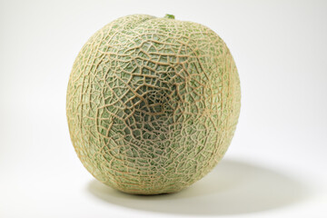 Cantaloupe (Cucumis melo var. cantalupensis) harvested in home garden in Japan