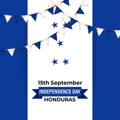 Vector illustration of happy independence day- Honduras