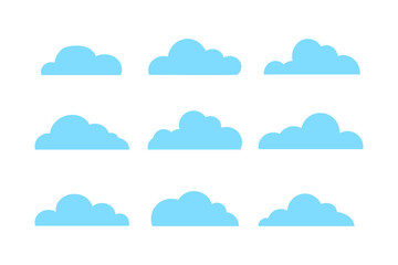 Set of cloud icon on white background.