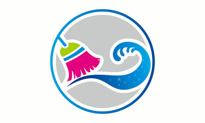 cleaning broom illustration