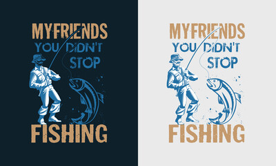 Fishing tee shirt design Dad and son fishing partners, poster, label, flyer, banner print, With fish and vector Template.