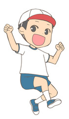 ジャンプする男の子