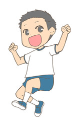 ジャンプする男の子