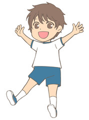 ジャンプする男の子