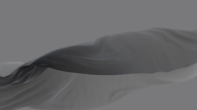 4k Gray wave satin fabric loop background.Wavy silk cloth fluttering in the wind.tenderness and airiness.3D digital animation of seamless flag waving ribbon streamer riband.