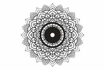 Circular pattern in the form of a mandala. Henna tatoo mandala. Mehndi style. Decorative pattern in oriental style. Coloring book page.