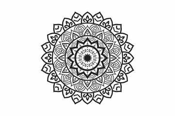 Circular pattern in the form of a mandala. Henna tatoo mandala. Mehndi style. Decorative pattern in oriental style. Coloring book page.