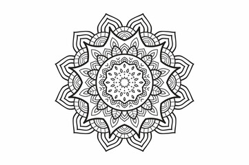 Circular pattern in the form of a mandala. Henna tatoo mandala. Mehndi style. Decorative pattern in oriental style. Coloring book page.