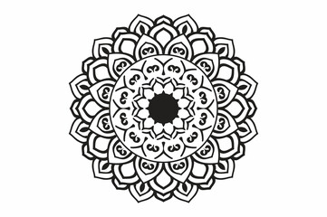 Circular pattern in the form of a mandala. Henna tatoo mandala. Mehndi style. Decorative pattern in oriental style. Coloring book page.
