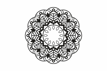 Circular pattern in the form of a mandala. Henna tatoo mandala. Mehndi style. Decorative pattern in oriental style. Coloring book page.