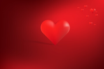 Realistic love with red heart