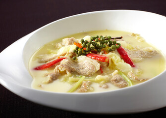 Delicious Chinese cuisine, beef in sour soup
