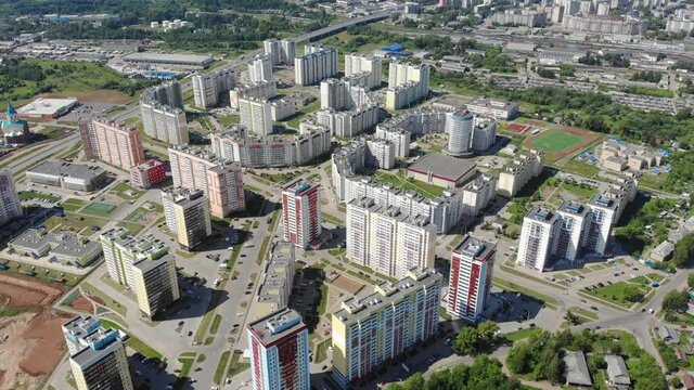 Aerial view of Chistye Prudy microdistrict (Kirov, Russia)