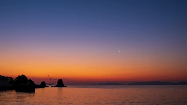 豊後二見ヶ浦の朝日（大分県佐伯市）タイムラプス