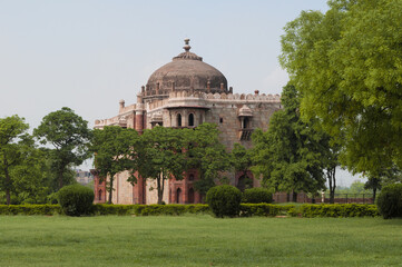 View of the ancient mausoleum in Lodi Park. New Delhi, India