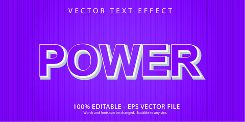 Power editable text effect Vector Template