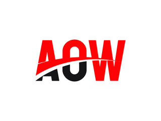 AOW Letter Initial Logo Design Vector Illustration