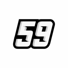 Fototapeta premium Racing number 59 logo on white background