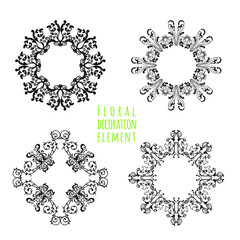 floral ornament vector illustration set