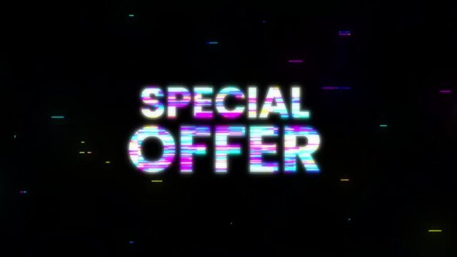 Distorted Glitch Style Modern Background Sale banner for Graphic Design. Motion graphics.