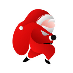 Icon santa claus with a bag