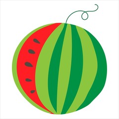 A slice of brightly colored watermelon. Watermelon for fabric.