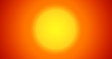 Fototapeta premium Orange hot glowing sun, big sun circle as hot summer weather natural disaster, vector illustration