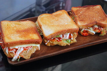 vegetable  and cheese sandwich