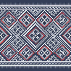 
Geometric ethnic texture embroidery triangle design for dark blue background on Light blue Texture, wallpaper, clothing,skirt,carpet,wallpaper,clothing,wrapping,Batik, shirt, texture Vector, illustra