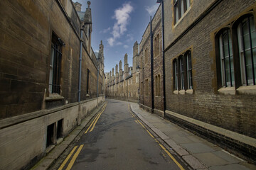 Trinity Lane in the heart of the city of Cambridge, UK